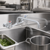Thumbnail image #3 for Lead-Free Heavy Duty Splash Mount Commercial Faucet with 14-Inch Swing Spout, 8-Inch Centers, Chrome Finish