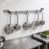 Thumbnail image #3 for Eagle Group 84-Inch Wall-Mount Single Bar Stainless Steel Pot Rack with 7 Double-Prong Hooks