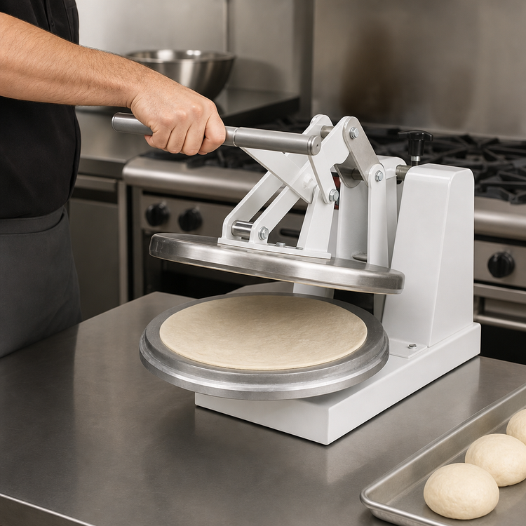Product image #4 for DoughXpress Economy Manual Clamshell Pizza Dough Press with Heated Upper Platen, Up to 18-Inch Diameter, 120V