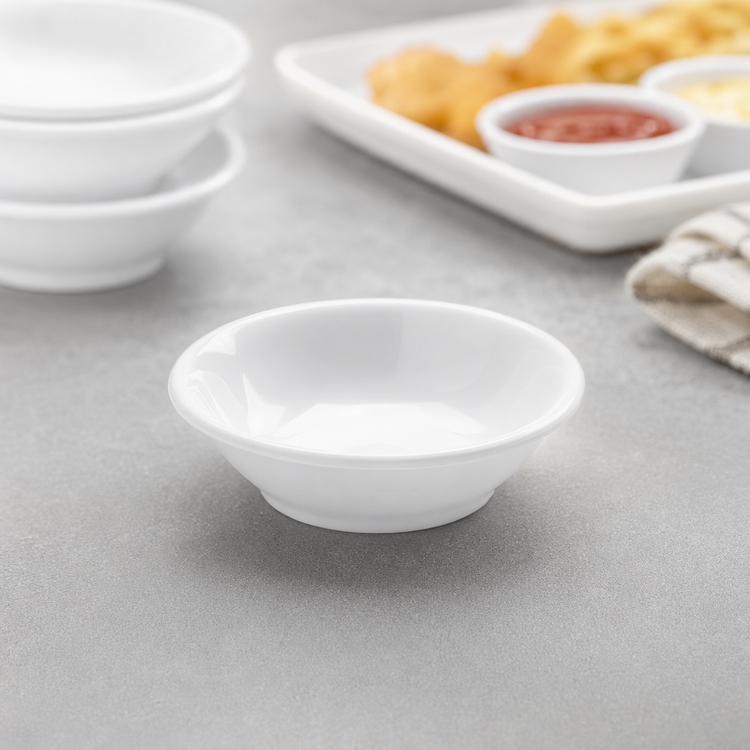 Product image #3 for Jane 1 oz Round Melamine Sauce Cup, White