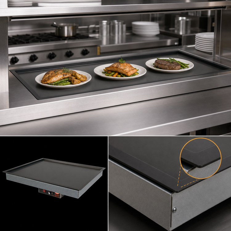 Product image #3 for Hatco Glo-Ray Built-In Rectangular Heated Shelf with Recessed Top, 73.5 in. x 21 in., 120V