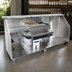 Thumbnail image #3 for 96-Inch Stainless Steel Portable Bar for Glassware with 18-Inch Cocktail Ice Bin and Refrigerator Space
