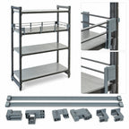 Thumbnail image #4 for Cambro Camshelving® Elements ESR1872151 Full Shelf Rail Kit, 18 x 72 Inch, Double-Level, Soft Gray Polypropylene