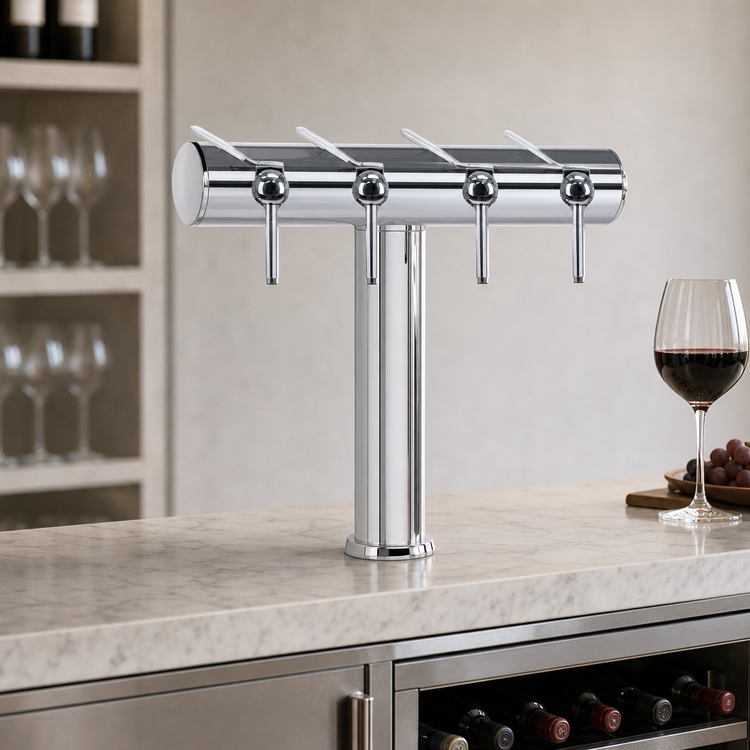 Product image #3 for Havana Single-Column 4-Faucet Countertop Air-Cooled Wine Font, Chrome Finish