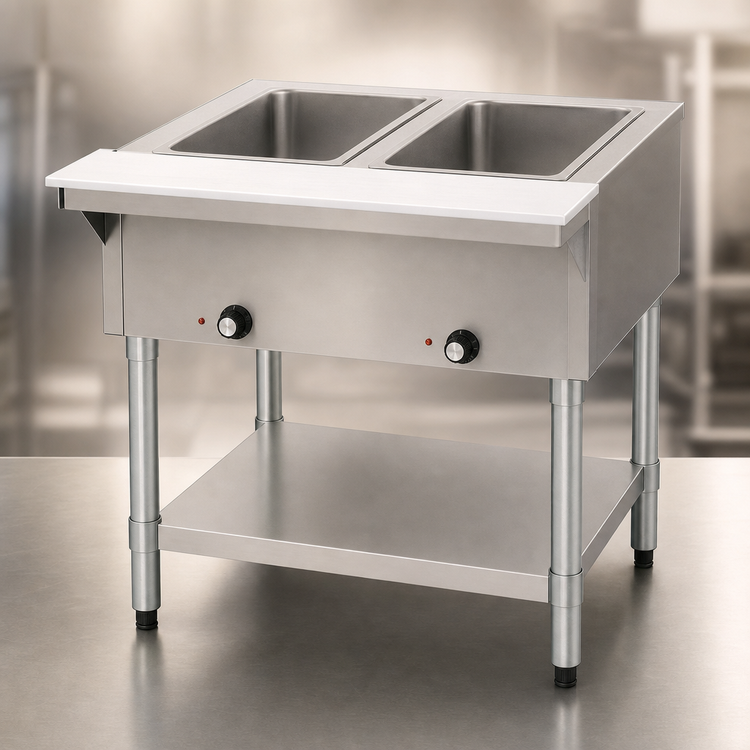 Product image #3 for Eagle Group SHT2-LP 33-Inch Liquid Propane Hot Food Table with 2 Dry Wells and Undershelf
