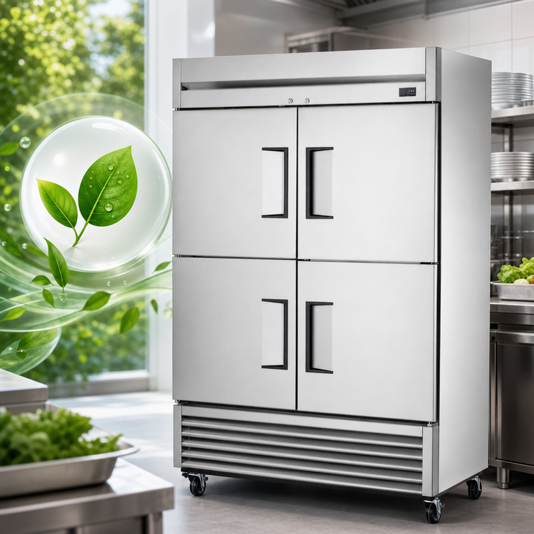 Product image #3 for True T-Series Two-Section Reach-In Freezer with 4 Half Solid Doors, 54 1/8-Inch Wide