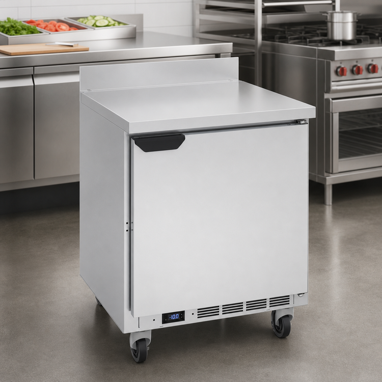 Product image #4 for Beverage-Air Single-Section 27-Inch Stainless Steel Worktop Freezer with Solid Door, 5.87 Cu. Ft., Rear-Mounted Self-Contained Refrigeration