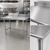 Thumbnail image #3 for Advance Tabco Special Value Series 60-Inch x 24-Inch 16-Gauge 304 Stainless Steel Work Table with 5-Inch Backsplash and Open Base