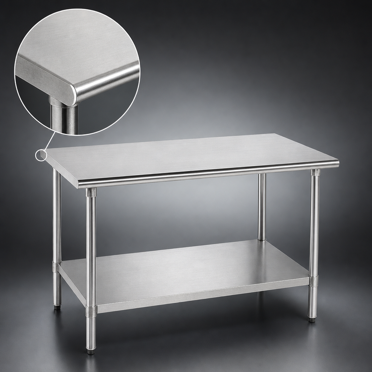 Product image #3 for Advance Tabco AG-244 48" x 24" Flat Top Work Table with Adjustable Undershelf