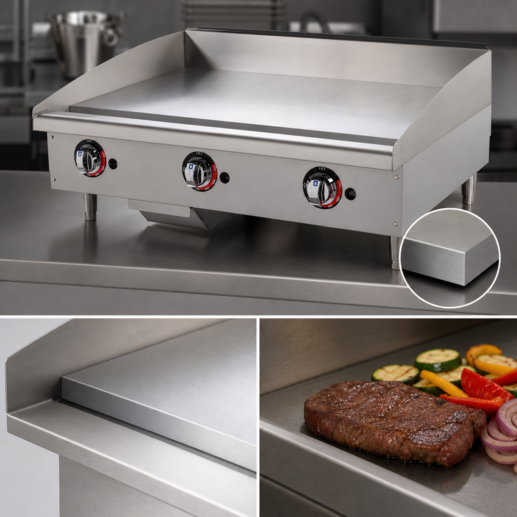 Product image #3 for Star-Max 36-Inch Heavy Duty Countertop Gas Griddle with 1-Inch Polished Steel Plate