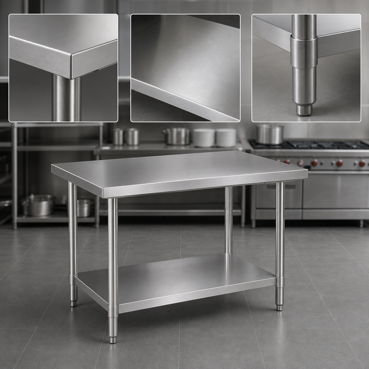 Product image #3 for Mixrite 48-Inch x 30-Inch Stainless Steel Work Table with Adjustable Undershelf