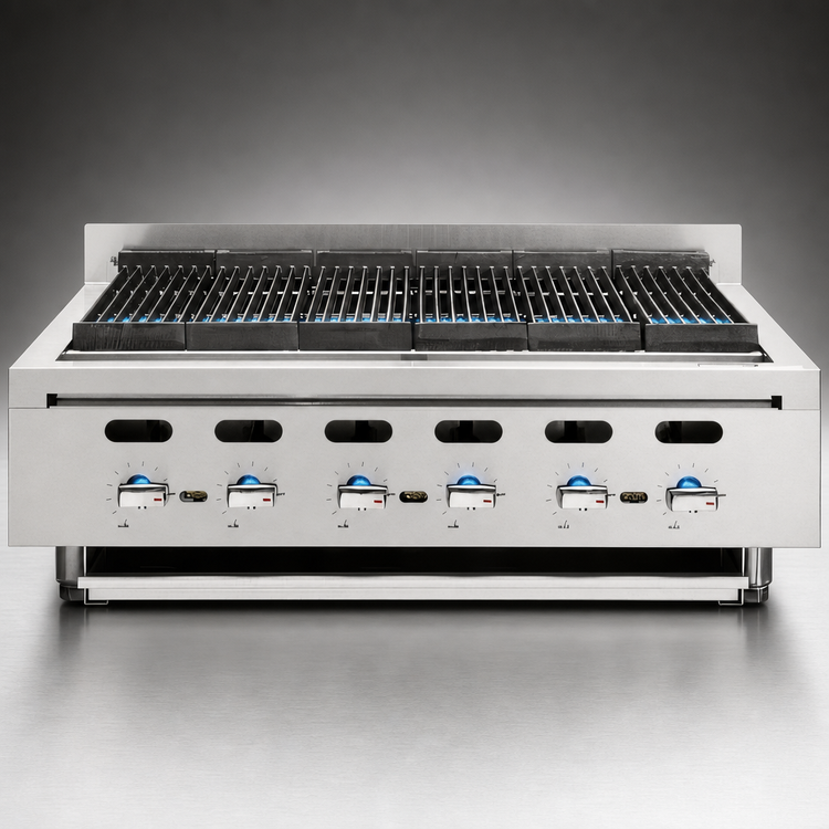 Product image #3 for Vulcan Achiever 36-Inch Countertop Gas Charbroiler with 6 Cast Iron Burners