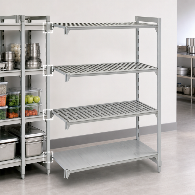 Product image #4 for Camshelving Premium 21" x 54" x 84" 4-Shelf Vented and Solid Add-On Polymer Shelving Unit