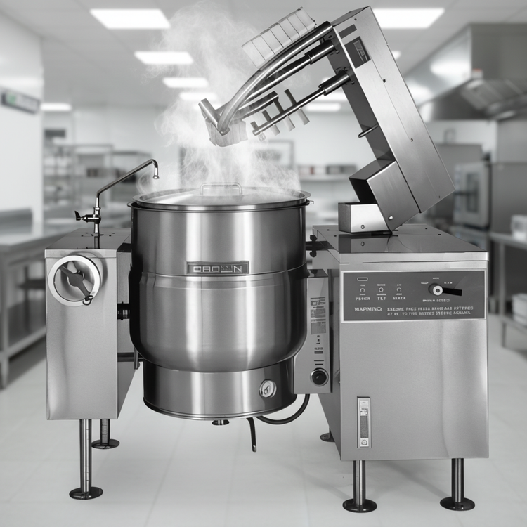 Product image #2 for Crown ELTM-60 60 Gallon Electric Tilting Mixer Kettle with 2/3 Steam Jacket