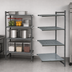 Thumbnail image #3 for Cambro Camshelving Basics Plus 4-Tier Add-On Polymer Shelving Unit, 21 x 42 x 64 Inches, Brushed Graphite