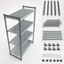 Thumbnail image #3 for Cambro Camshelving Basics Plus 4-Tier Stationary Polymer Starter Shelving Unit, 18-Inch Deep x 54-Inch Wide x 72-Inch High, Brushed Graphite