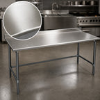Thumbnail image #3 for Eagle Group BlendPort® BPT-3072GTEB-UT 72" x 30" Stainless Steel Work Table, 16-Gauge 300 Series Top, Rear Upturn, Galvanized Base