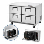Thumbnail image #3 for Everest Refrigeration ETBR2-D4 Two-Section Undercounter Worktop Refrigerator, 4 Drawers, 14 Cu. Ft., Stainless Steel, Self-Contained R290