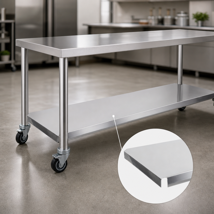 Product image #3 for John Boos 108 Inch W x 24 Inch D Stainless Steel Work Table Undershelf for TC and GMT Tables