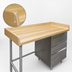 Thumbnail image #3 for Advance Tabco Bakers' Table with 1-3/4 Inch Wood Top, 4 Inch Rear and Side Splash, and 3-Tier Right Drawers