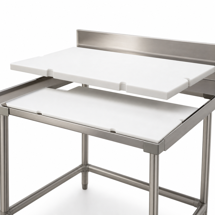 Product image #3 for Eagle Group 48-Inch x 24-Inch Boning Table with Stainless Steel Base and Removable Polymer Boards