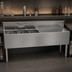 Thumbnail image #3 for Glastender Three-Compartment Underbar Sink Unit with Right Drainboard, 66