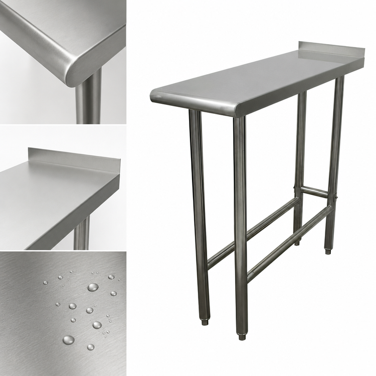 Product image #3 for Advance Tabco TFMS-153 15 x 36 Inch 16-Gauge 304 Stainless Steel Equipment Filler Table, Open Base