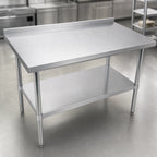 Thumbnail image #3 for John Boos Stallion UFBLG4824 48" x 24" Stainless Steel Work Table, 18-Gauge Type 430 Top, 1-1/2" Rear Riser, Galvanized Base with Undershelf
