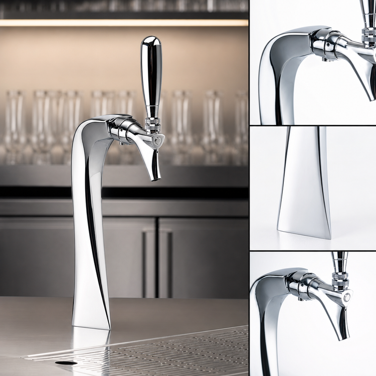 Product image #3 for Edge 1-Faucet Countertop Glycol-Cooled Chrome Draft Tower