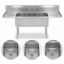 Thumbnail image #3 for BK Resources Economy 3-Compartment Stainless Steel Sink with Dual Drainboards and Galvanized Legs, 90-Inch