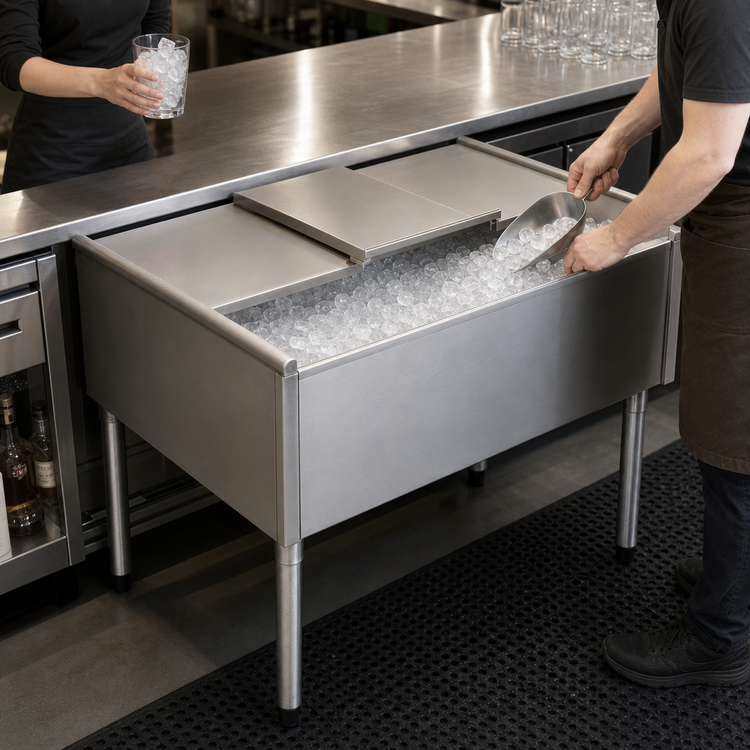 Product image #3 for Eagle Group 2200 Series Underbar Pass-Thru Insulated Ice Bin, 36 x 24 Inches, 175 lb Capacity
