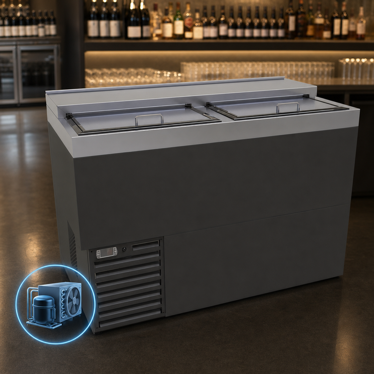 Product image #3 for Glastender MF48-B 48-Inch Underbar Glass Froster with Black Vinyl Exterior and Top Sliding Doors