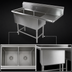 Thumbnail image #3 for John Boos Pro-Bowl 2-Compartment Stainless Steel Commercial Sink with Right-Hand Drainboard, 58-3/16