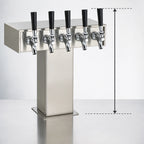 Thumbnail image #3 for Perlick Corporation EA2110-5BPC Air-Cooled Countertop Beer Dispensing Tee Tower, 5-Faucet, Polished Chrome