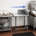 Thumbnail image #3 for BK Resources Heavy Duty Straight Clean Dishtable, Left-to-Right, 26 x 30-7/8 x 46-1/4 Inches, 10-Inch Backsplash