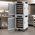 Thumbnail image #4 for Metro HotBlox Wide 16-Pan Stacked Dual Cavity Mobile Insulated Holding Cabinet with Solid Doors and Analog Controls