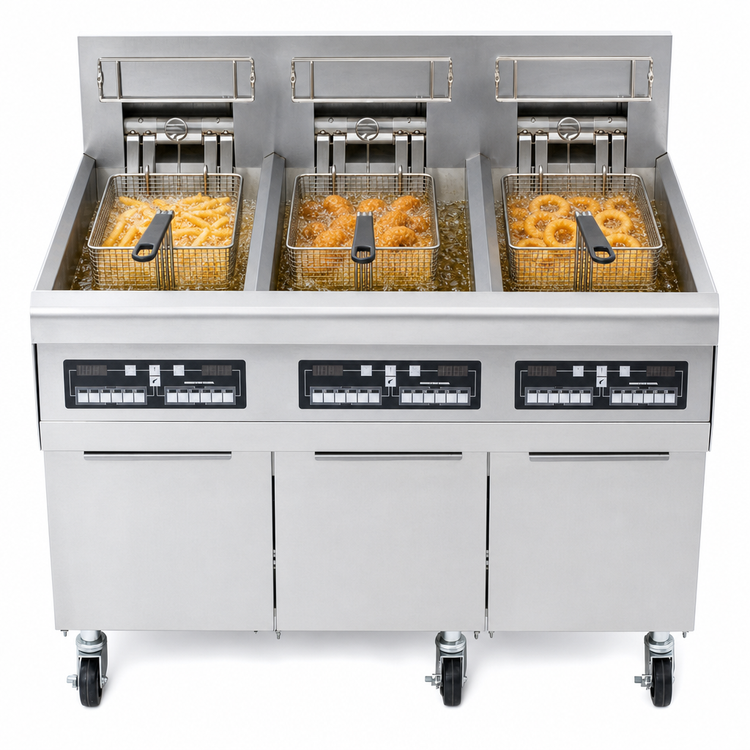 Product image #3 for Frymaster RE High Efficiency 3-Tank Electric Fryer Battery with Built-In Filtration