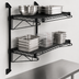 Thumbnail image #3 for Quantum Cantilever Double Shelf Wall-Mount Wire Shelving Unit, 48 x 18 Inches, with 34-Inch Posts, Black Epoxy Finish