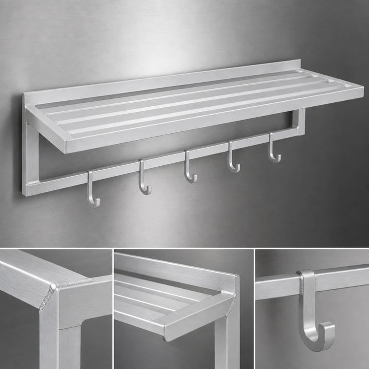 Product image #3 for Channel Manufacturing TWS1848 All-Welded Tubular Aluminum Wall Shelf, 48"W x 18"D