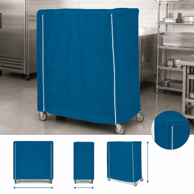 Product image #3 for Metro Mariner Blue Cart Cover for 36"W x 24"D x 74"H Queen Mary & Banquet Carts