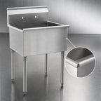 Thumbnail image #3 for Eagle Group 1818-1-16/4-3VP One-Compartment Floor Model Utility Sink, 18 x 18 x 13-3/8-Inch Bowl, 16-Gauge 430 Stainless Steel Case of 3