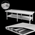 Thumbnail image #3 for Sapphire Manufacturing 96-Inch x 30-Inch Stainless Steel Equipment Stand with Galvanized Undershelf and Legs