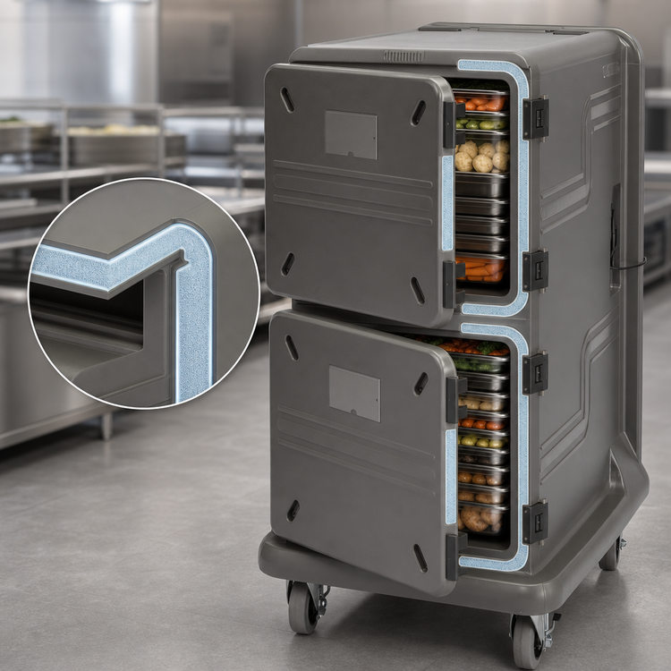Product image #3 for Cambro Pro Cart Ultra Insulated Passive Front-Loading Food Pan Carrier, 2 Compartments, 16 GN 1/1 Pan Capacity