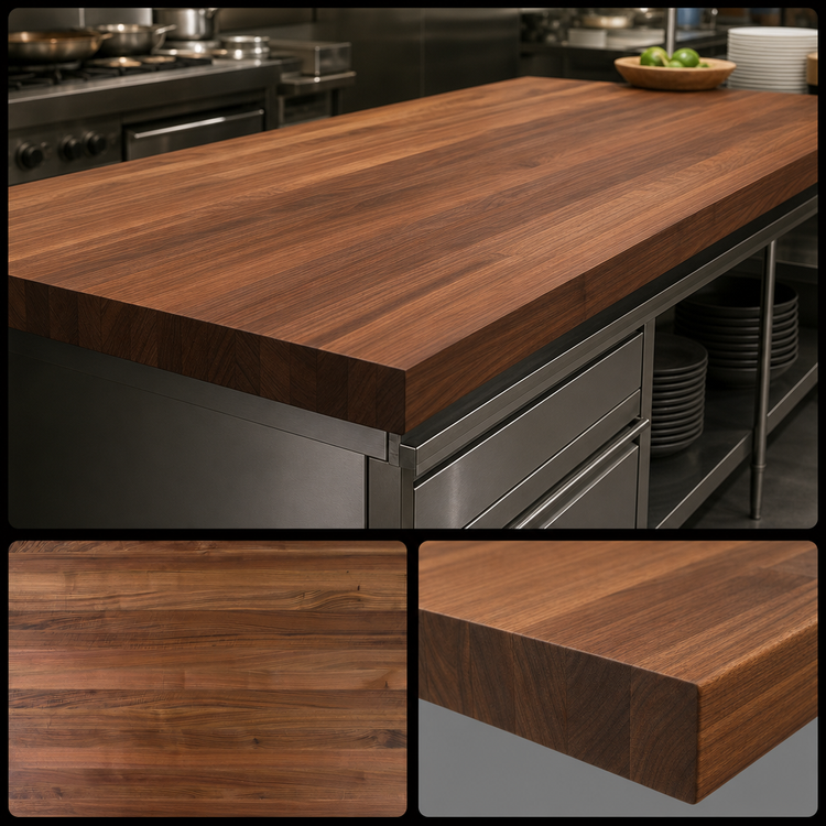 Product image #3 for Boos Block American Black Walnut Full-Length Edge Grain Kitchen Countertop, 108 x 30 x 3 Inches