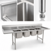 Thumbnail image #3 for Eagle Group 314-18-4 4-Compartment Coved Corner Sink, 24 x 18 Inch Bowls, No Drainboards, 304 Stainless Steel