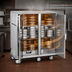 Thumbnail image #4 for FWE P-Series Electric Heated Banquet Cart Holding Cabinet with Double Doors, 120 Covered Plate Capacity
