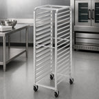 Thumbnail image #3 for Channel Manufacturing 411AC 20-Pan Aluminum Side-Load Bun Pan Rack, 3-Inch Spacing, 5-Inch Swivel Casters