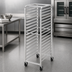 Thumbnail image #3 for Economy Series All-Welded Aluminum Side-Load Bun Pan Rack with 5-Inch Swivel Stem Casters, 20-Pan Capacity