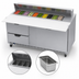 Thumbnail image #4 for Beverage-Air 60-Inch Two-Section Sandwich Top Refrigerated Counter with 1 Door, 2 Drawers, and 10-Pan Top