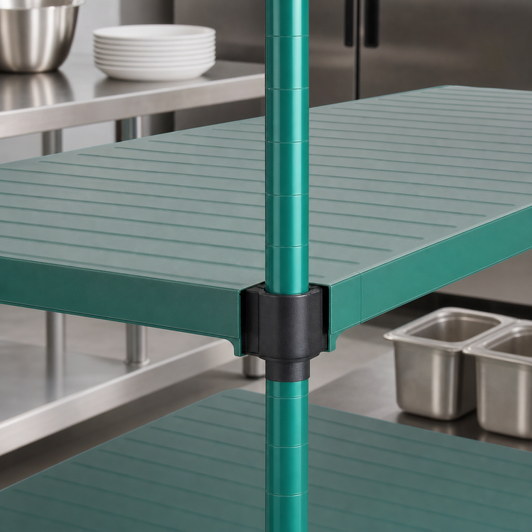 Product image #3 for QuadPlus Solid Polymer Shelf Mat with Wire Quad-Adjust Frame, 60 x 24 Inches, Green